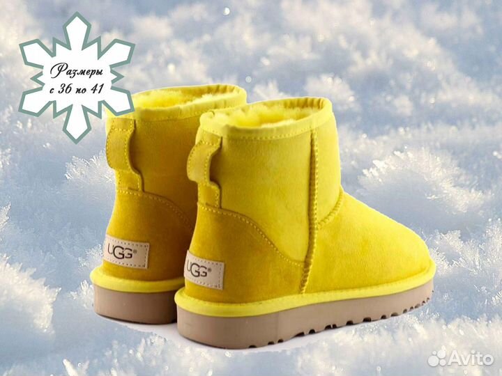 UGG (угги) для девушки Mini Classic Желтого Yellow цвета