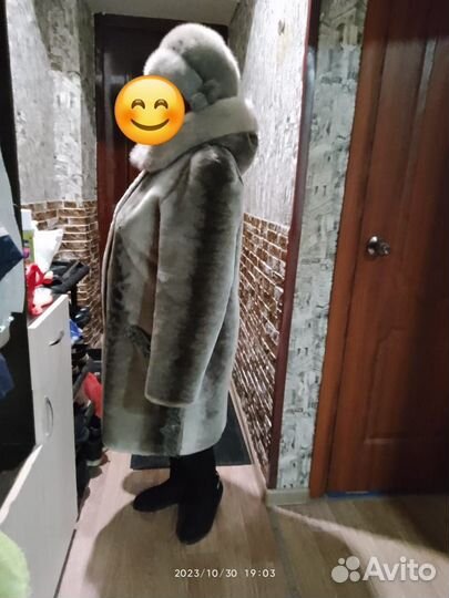 Шуба мутоновая+норка