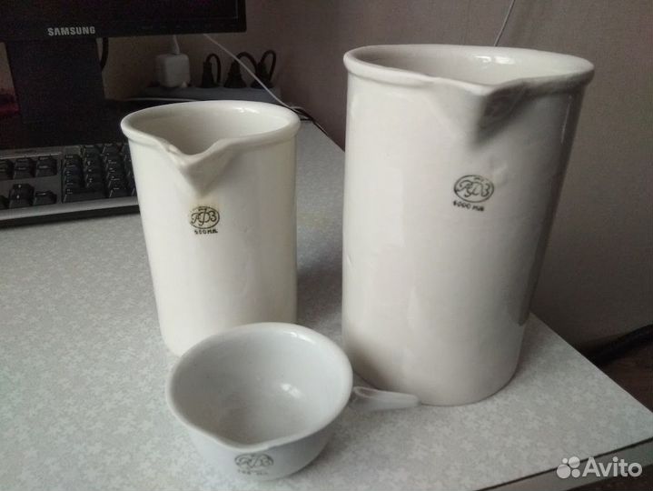Кувшины кружки с носиком фарфоровые рфз 1 и 0,5 л