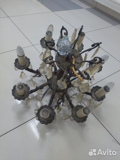 Люстра старинная (бра бронза)
