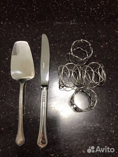 Лопатка для торта, ножи столовые мельхиор сармет