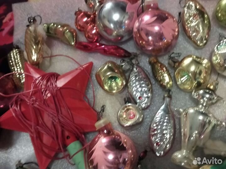 Старинные елочные игрушки одним лотом