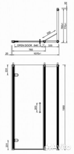 Душевой уголок Burlington Hinged Door C16+C20+C13