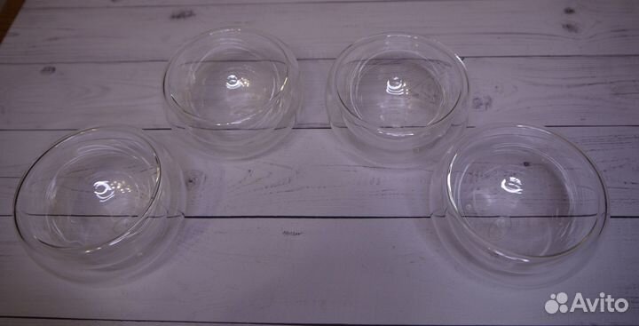 Набор пиал с двойными стенками CnGlass 100 мл 4 шт