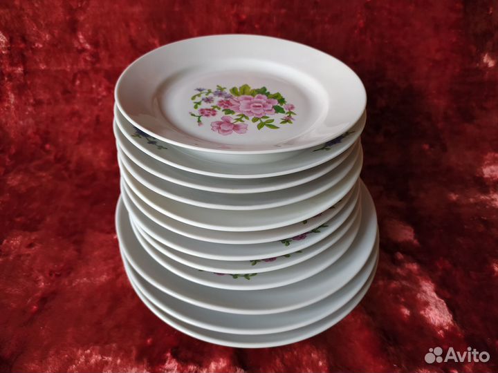 Набор тарелок Дулёво Посуда СССР Сервиз неполный