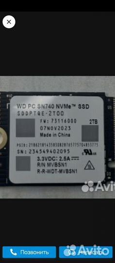 Ssd WD SN740 2TB m.2 2230