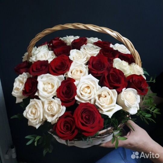 Корзина из 51 розы Цветы Владимир