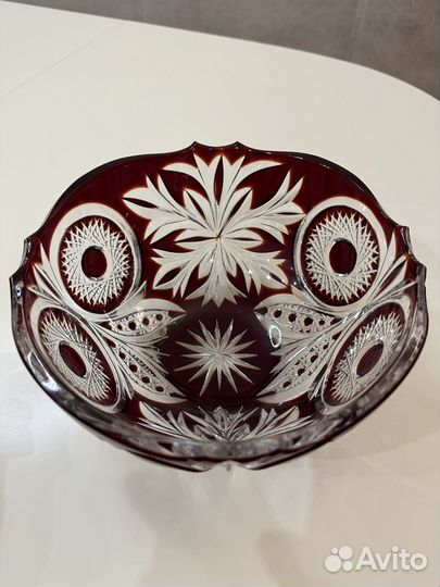 Ваза для фруктов Гусь хрустальный