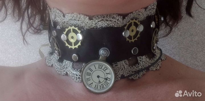 Очки гоглы и ошейник стимпанк