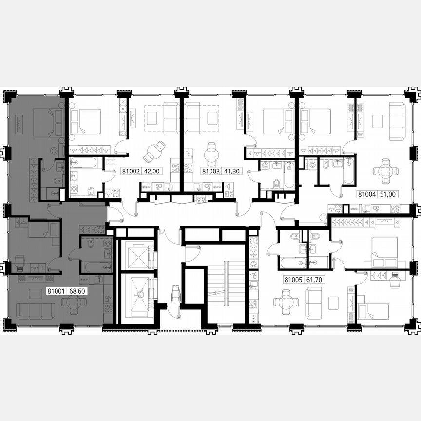 2-к. квартира, 68,6 м², 10/10 эт.