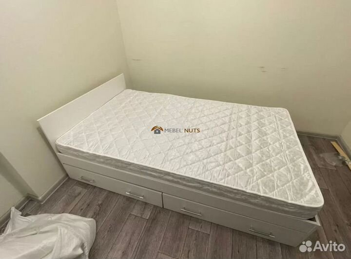 Кровать Амелина полутороспальная 120х200 с ящиками