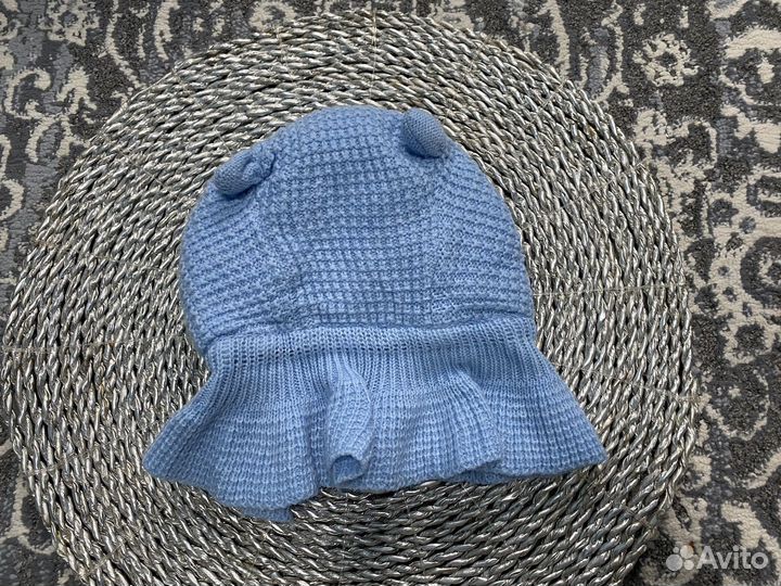 Шапка шлем для новорожденных 42 44 Журавлик