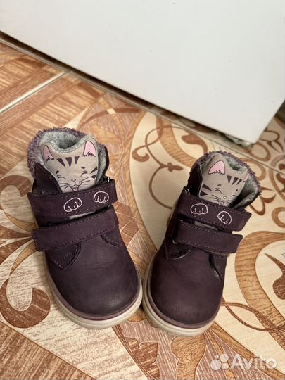 Демисезонные ботинки Котофей кожа/байка 23 Б/У