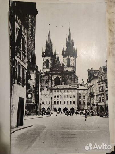 Фото города прага 60ые винтаж на картоне