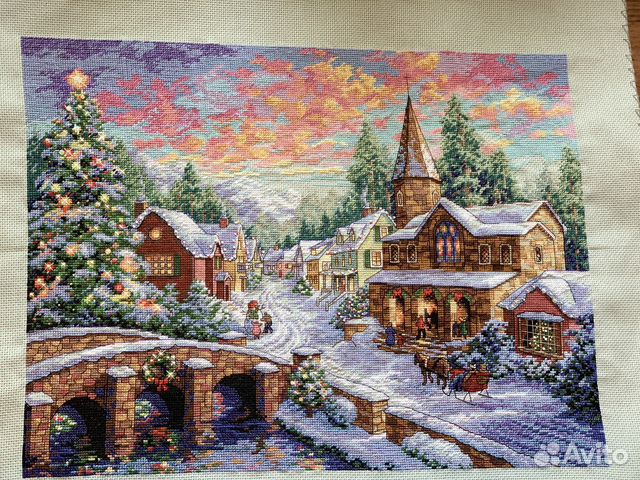 Вышитая картина dimensions праздничная деревенька
