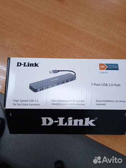 USB Хаб 7xUSB 2.0 D-Link DUB-H7 черный