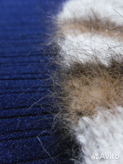 Варежки женские из собачьей шерсти в полоску