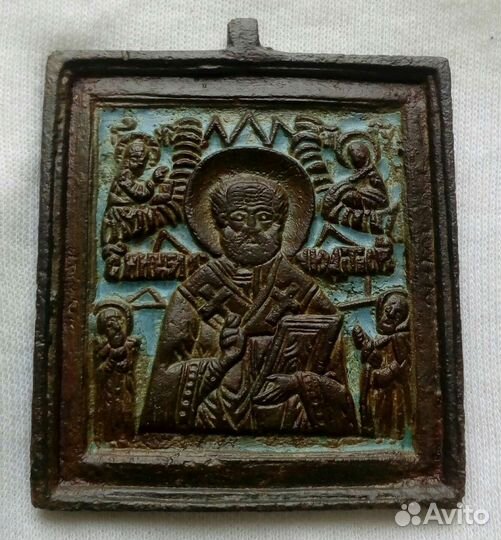 Икона Николай Чудотворец 19 век