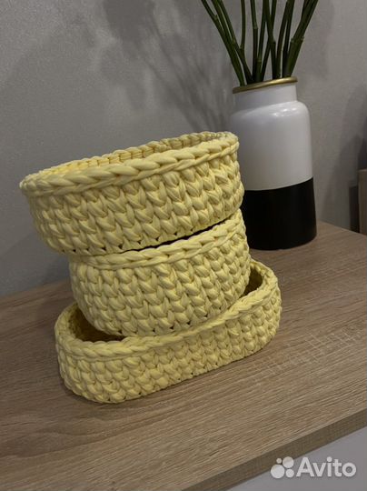 Корзинки для хранения из трикотажной пряжи