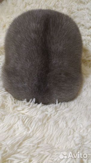 Шапка голубая норка