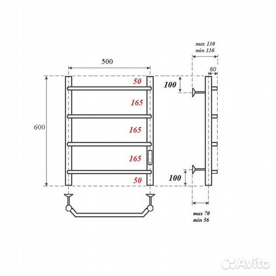 Электрический полотенцесушитель Point 06 PN06856