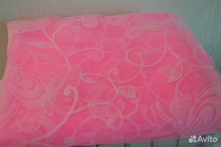 Тюль бледно-розовая 6 отрезов 97*214 см