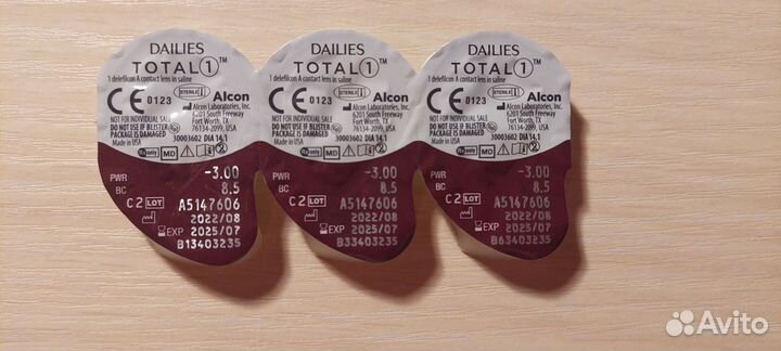 Alcon Контактные линзы, -3.00 / 8.5, однодневные