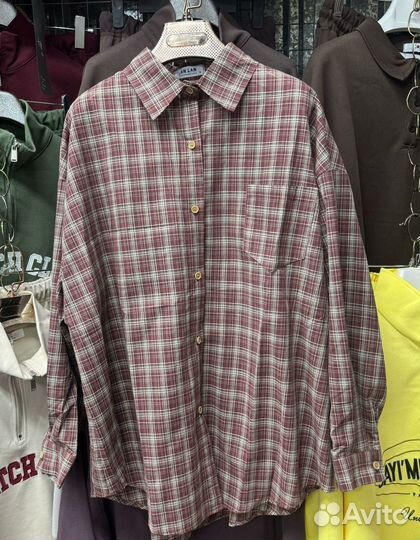 Рубашка в клетку оверсайз женская