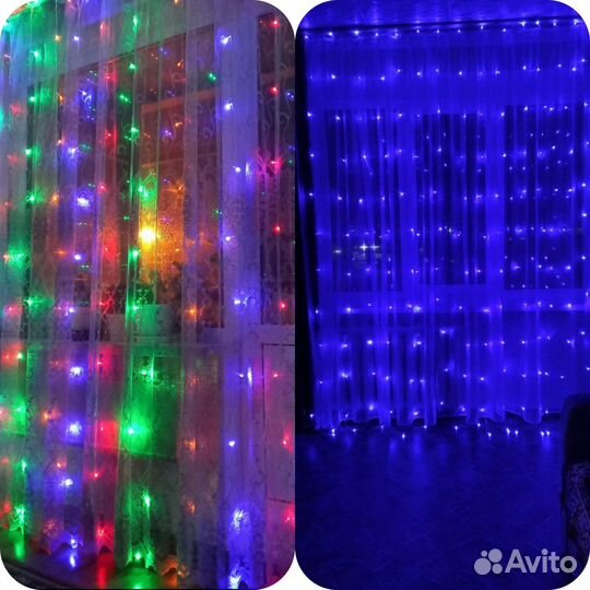 Гирлянда штора занавес