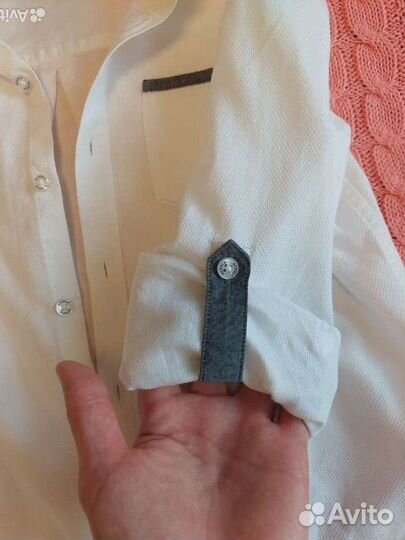 Рубашка белая школьная 128