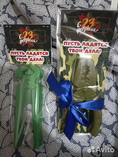 Мыло с открыткой на 23 февраля