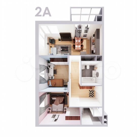 2-к. квартира, 60,9 м², 2/14 эт.