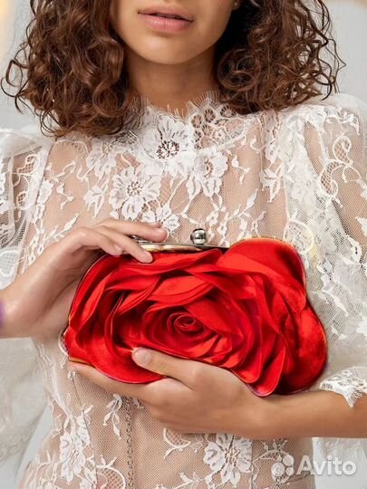 Сумка женская через плечо клатч-цветок