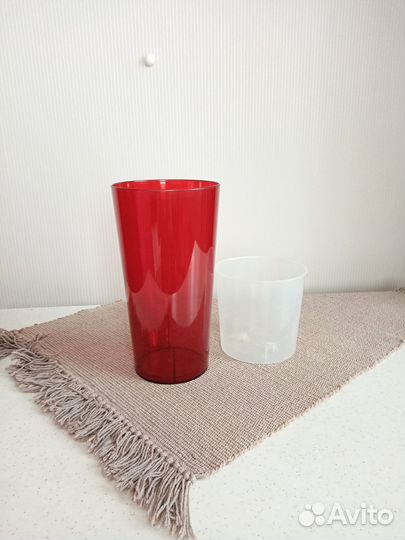 Кашпо высокое двойное для орхидеи Н 26 см