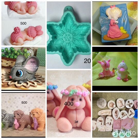 Силиконовые и пластиковые формы для мыла