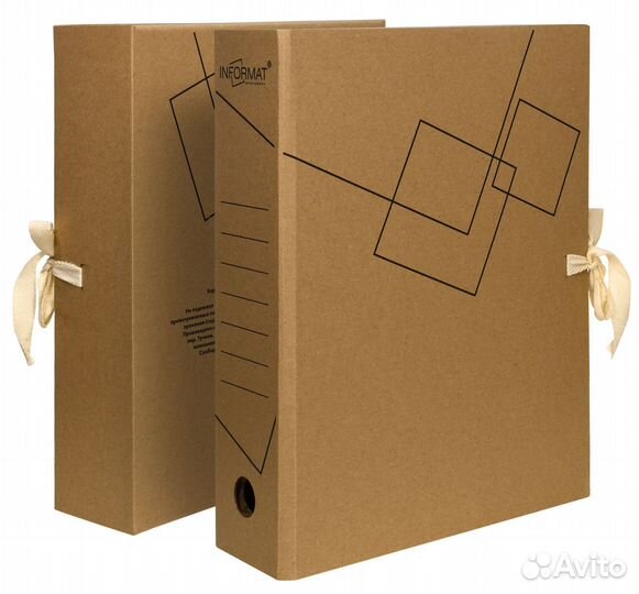 Короб архивный A4, 2 завязки, корешок 75 мм, уп2шт