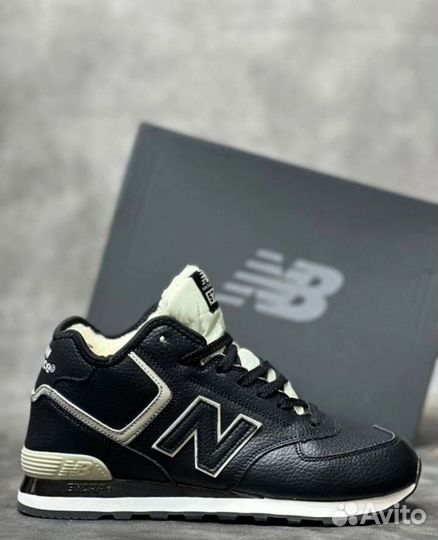 Кроссовки New balance 574 высокие зимние кожаные