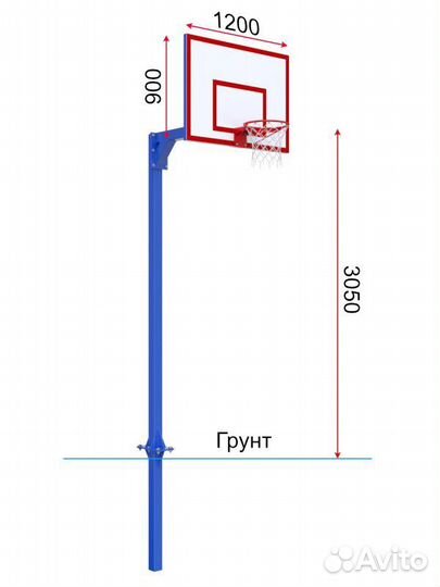 Баскетбольная стойка Pio 981222