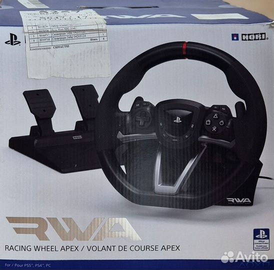 Игровой руль с педалями apex для ps4, ps5