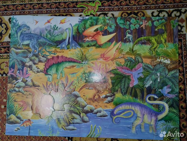 Динозавры напольный пазл
