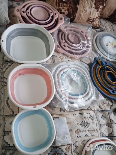 Наборы складных тазов для белья, стирки и бани