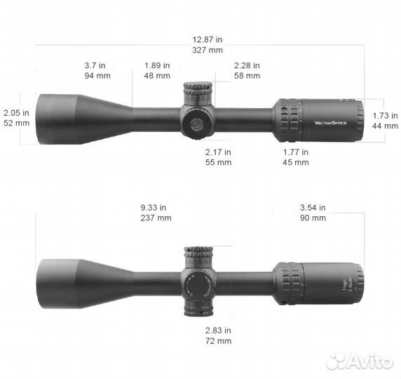 Оптический прицел Vector Optics Hugo 3-12x44