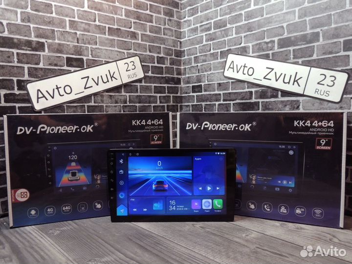 Магнитола Dv-Pioneer-Ok KK4 9 дюймов 4+64 Gb