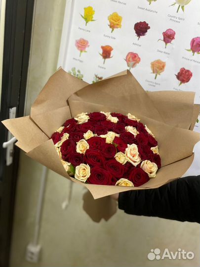 51 роза 35 см. Самозабор и доставка Ставрополь