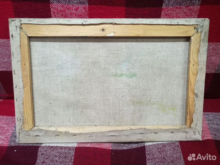 Старенькая картина Хутор холст масло