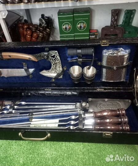 Hабор шампуров в кeйсе Люкс