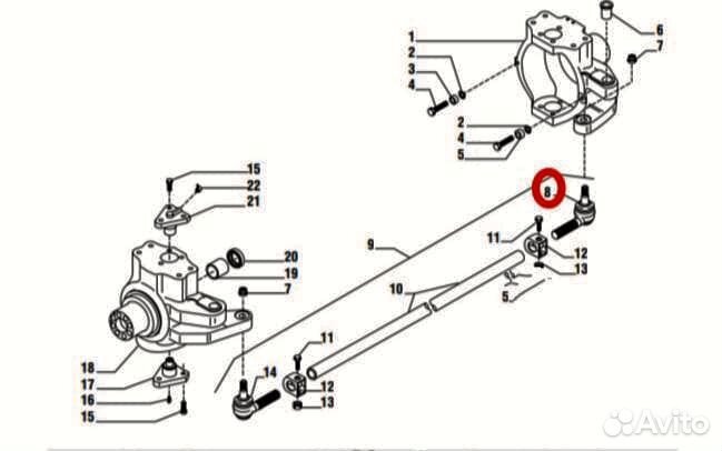 Наконечник рулевой тяги (правый) 88759 Carraro
