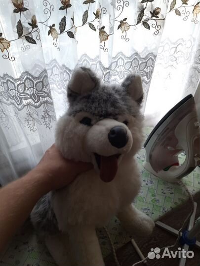 Большая мягкая игрушка хаски собака