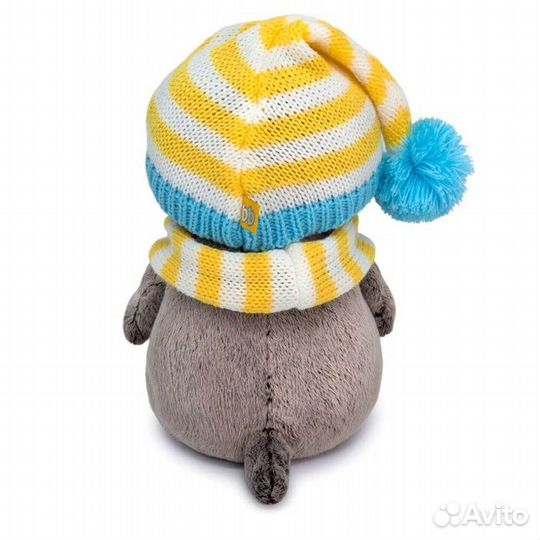 Мягкая игрушка Басик Baby в вязаном колпаке, 20 см
