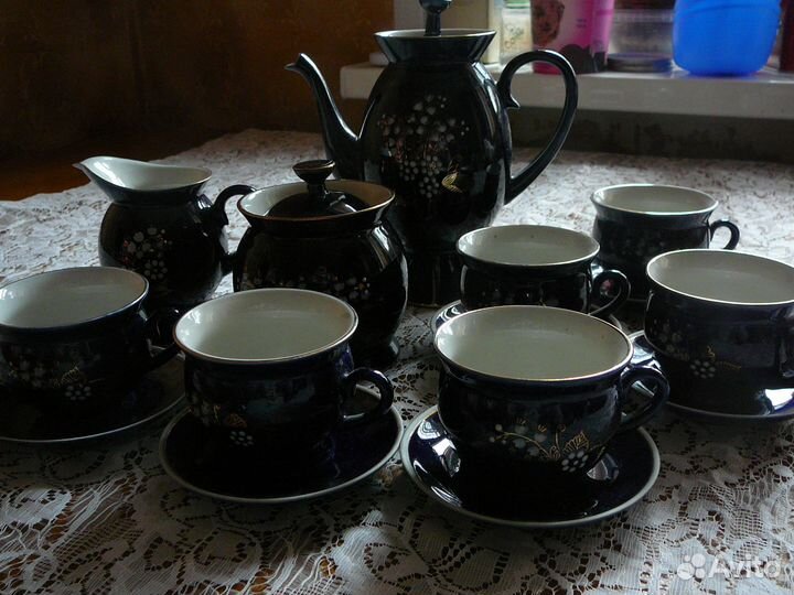 Кофейный сервиз кобальтовый